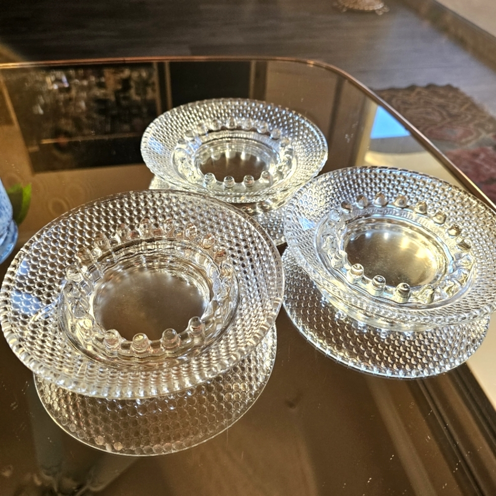 Vintage Hobnail Glass Ashtray